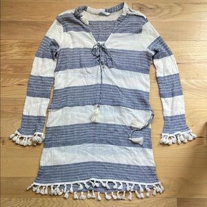 Blue Island Nautical Striped Cover-Up